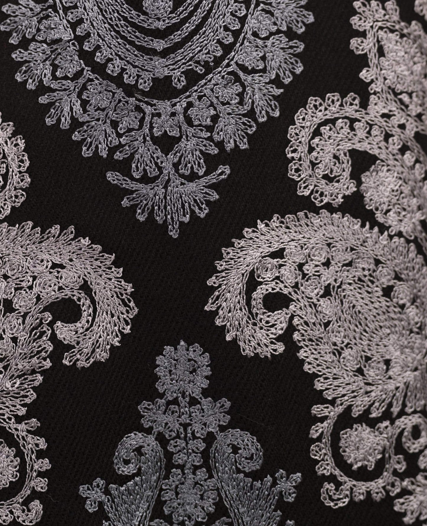 Pashtush Store Shawl Pashtush Mens, Kashmiri Embroidery Needlework Shawl, Fine Wool, Black