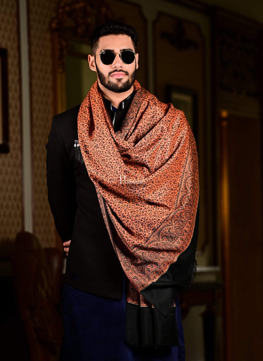 Pashtush India 100x200 Pashtush Mens Kashmiri Shawl, Faux Pashmina Design