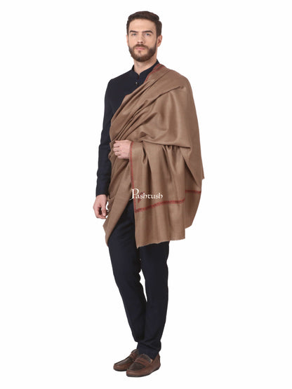 Pashtush India Mens Shawls Gents Shawl Pashtush Mens, Kingri Hand Embroidery Shawl, Fine Wool, Full Size