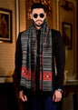 Pashtush India 70x200 Pashtush Mens Kullu Wool, Authentic 100% Handwoven Stole, Extra Warm, grey