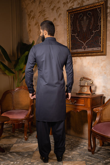 Pashtush India Kurta Pashtush Mens Kurta, Navy Blue
