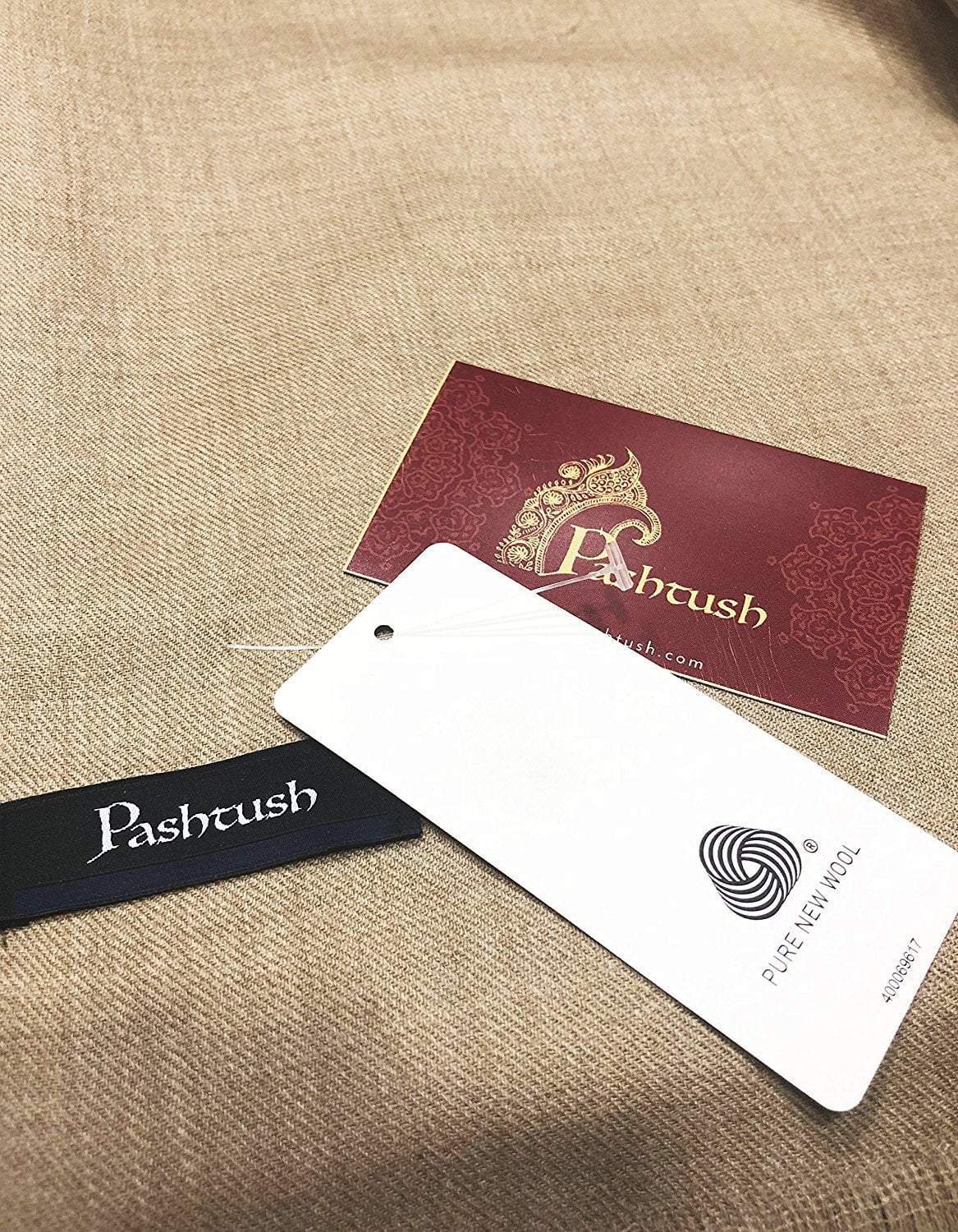 Pashtush India 127x254 Pashtush Mens Ladakhi Pure Wool Full Size Shawl, Fine Count-Thick Weave. (WoolMark Certified)