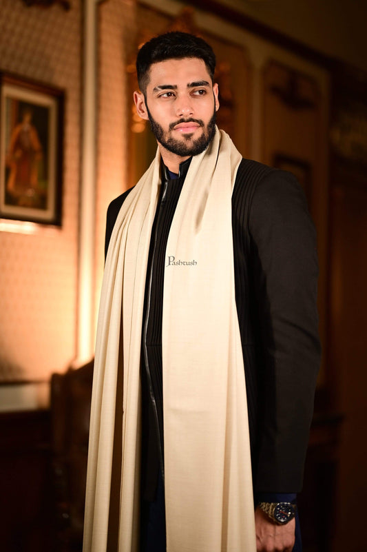 Pashtush India 127x254 Pashtush Mens Ladakhi Pure Wool Full Size Shawl, Fine Count-Thick Weave. (WoolMark Certified)