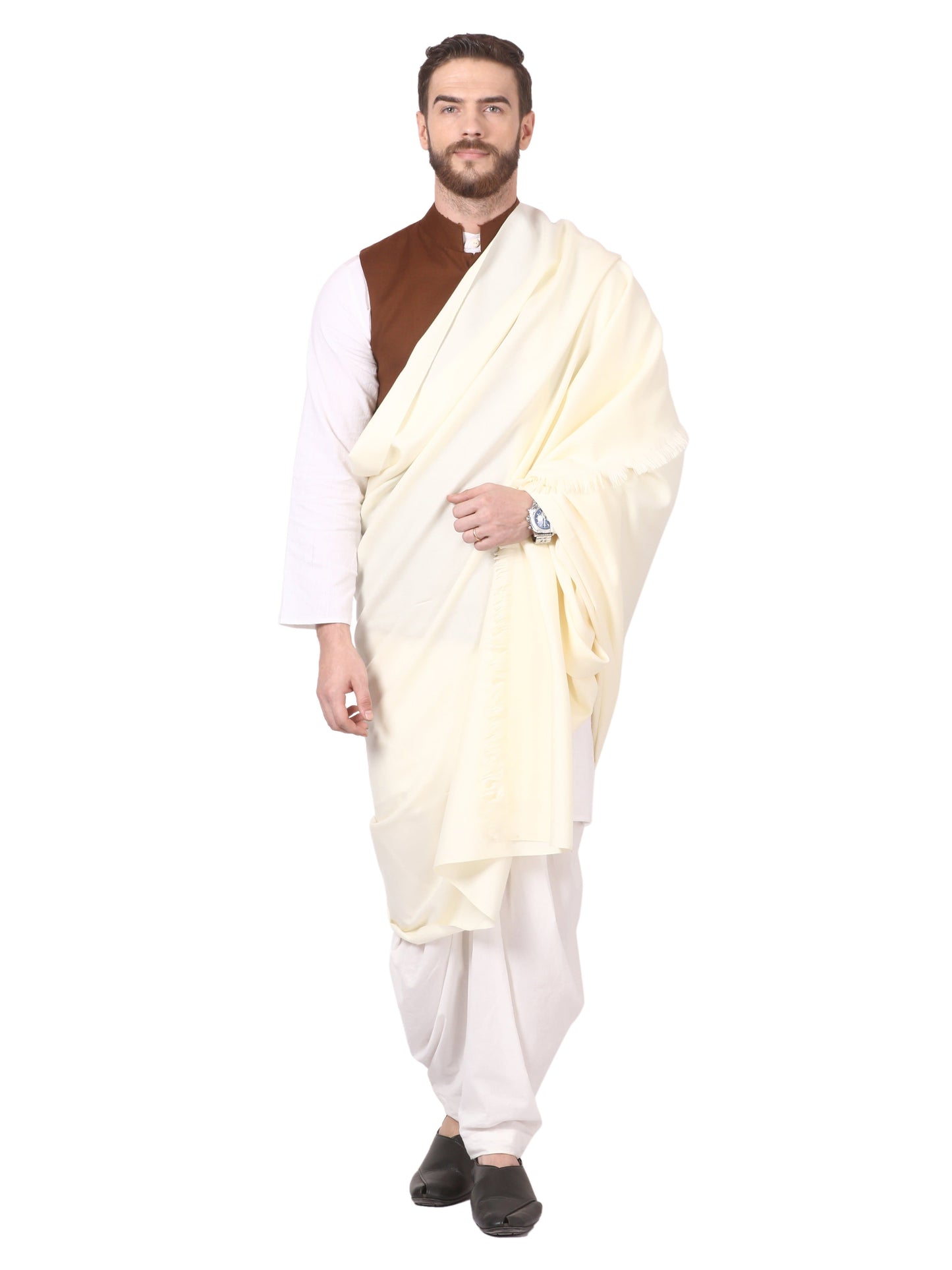 Pashtush India 127x254 Pashtush Mens Lohi, Thick and Warm gents Shawl, 100% Pure Wool, Woolmark Certified