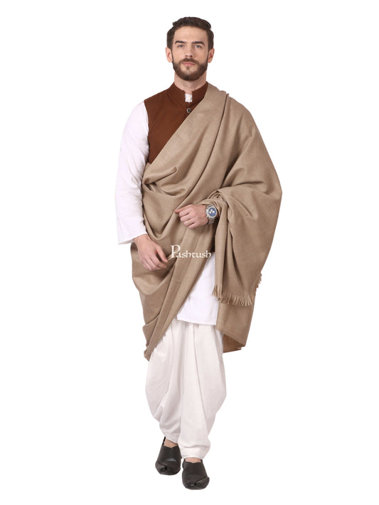 Pashtush India Mens Shawls Gents Shawl Pashtush Mens Lohi, Thick And Warm Gents Shawl, 100% Pure Wool, Woolmark Certified