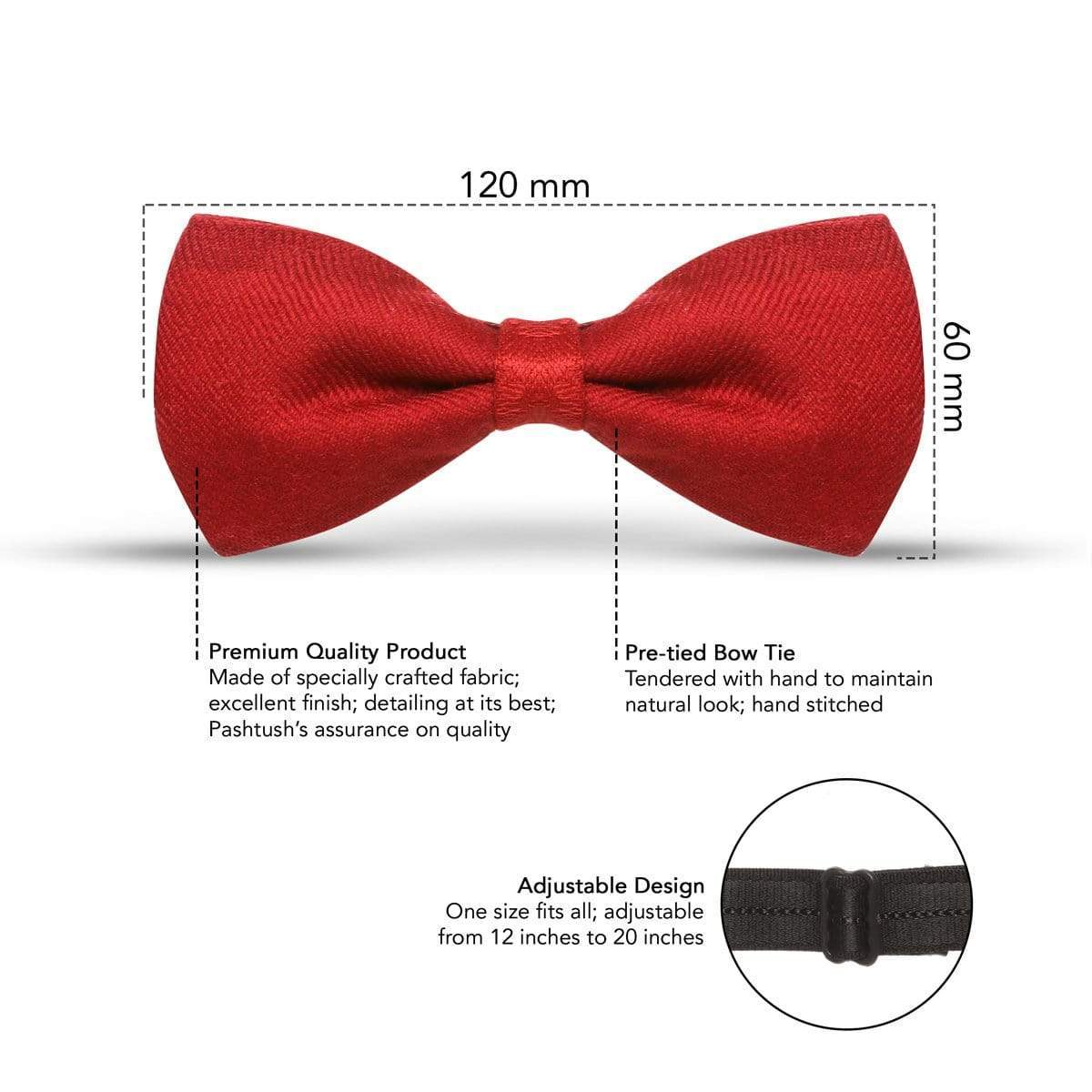 Pashtush India Bow Pashtush Mens Luxury Pre-Tied Bow Tie
