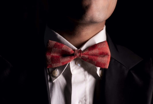 Pashtush India Bow Pashtush Mens Luxury Pre-Tied Bow Tie, Checkered Red