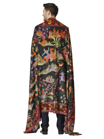 Pashtush India 127x254 Pashtush Mens Mens Shikaardar Printed Shawl, Pure Wool with Woolmark Certificate