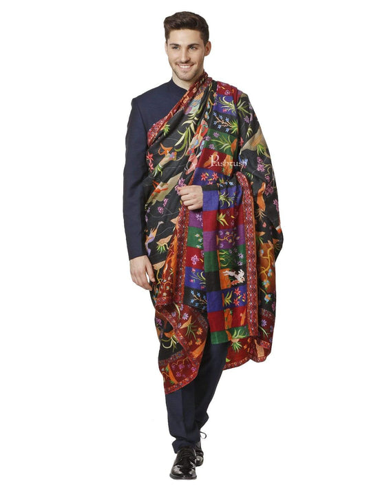 Pashtush India 127x254 Pashtush Mens Mens Shikaardar Printed Shawl, Pure Wool with Woolmark Certificate