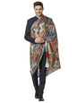 Pashtush India 127x254 Pashtush Mens Mughal Darbar Printed Shawl, 100% Pure, Woolmark Certified, Full Size