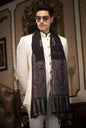 Pashtush India 70x200 Pashtush Mens Paisley Design, Soft Bamboo Scarf, Golden Zari Thread Weave
