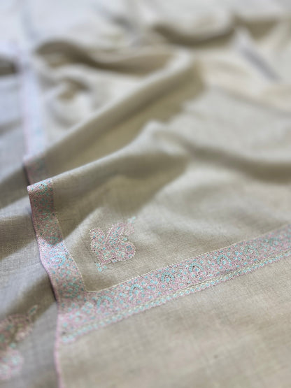 Pashtush India Mens Shawls Gents Shawl Pashtush Mens Pashmina, Hand Woven, Hand Embroidered Dusala, Full Size