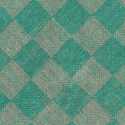 Pashtush Shawl Store Tie Pashtush Mens Pashmina Necktie, Soft and Luxurious, Checkered Design, Free Size, Marlon Green