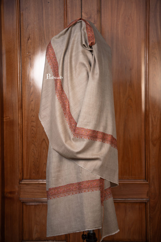 Pashtush India Mens Shawls Gents Shawl Pashtush Mens Pure Pashmina Shawl, Beige