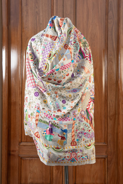 Pashtush India Mens Shawls Gents Shawl Pashtush Mens Pure Pashmina Shawl, Multicolour