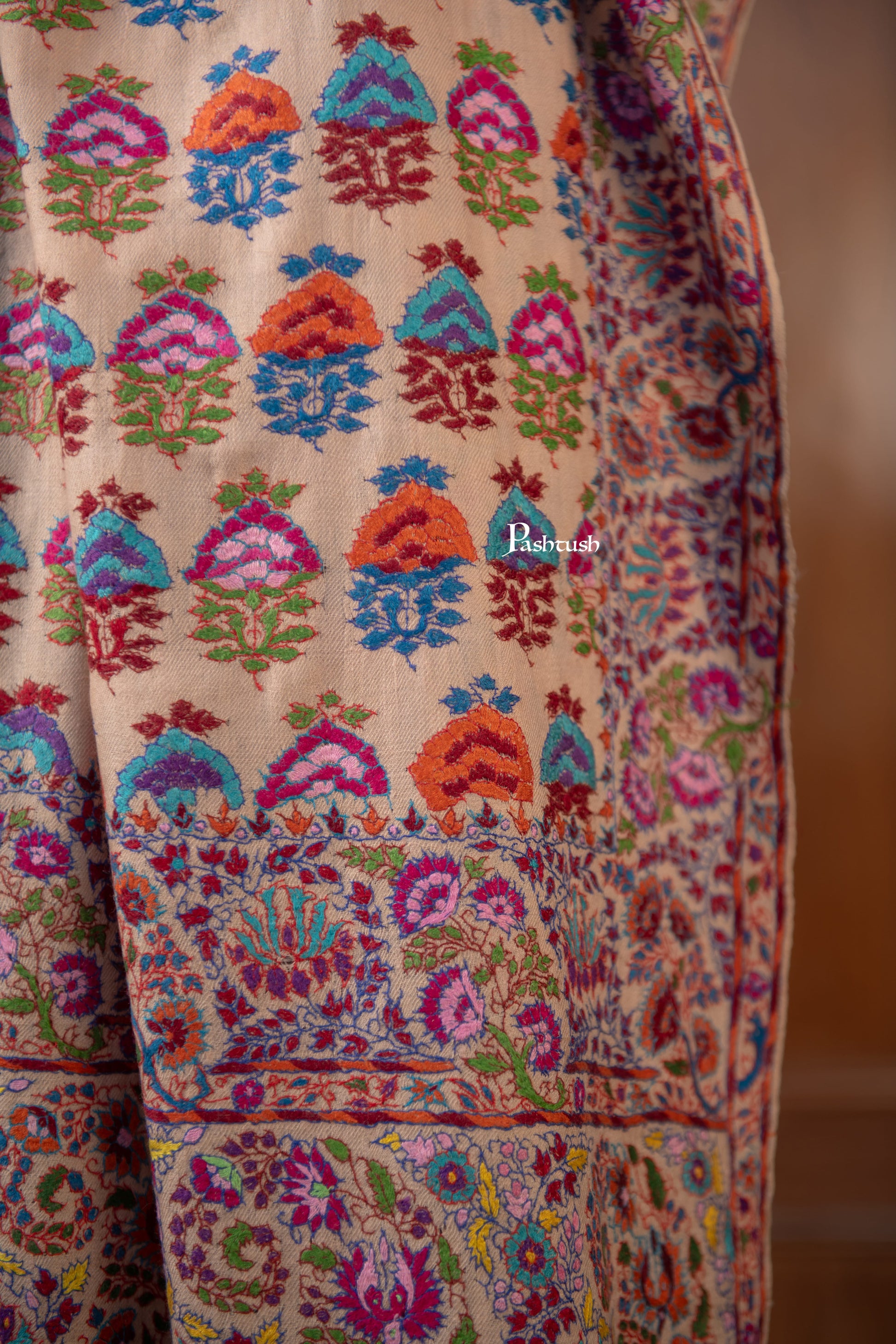 Pashtush India Mens Shawls Gents Shawl Pashtush Mens Pure Pashmina Shawl, Multicolour