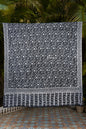 Pashtush India Mens Shawls Gents Shawl Pashtush Mens Pure Pashmina Shawl, Sozni Hand Embroidery, Hand Woven, Tonal Design, Black