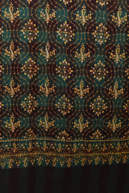 Pashtush India Womens Shawls Pashtush Mens Pure Pashmina Stole, Sozni Hand Embroidery, Hand Woven