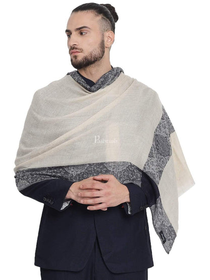 Pashtush India 70x200 Pashtush Mens Reversible Stole, with Paiseley weave