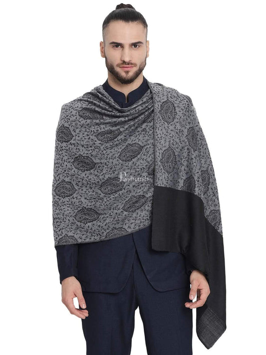 Pashtush India 70x200 Pashtush Mens Reversible Stole, with Paiseley weave