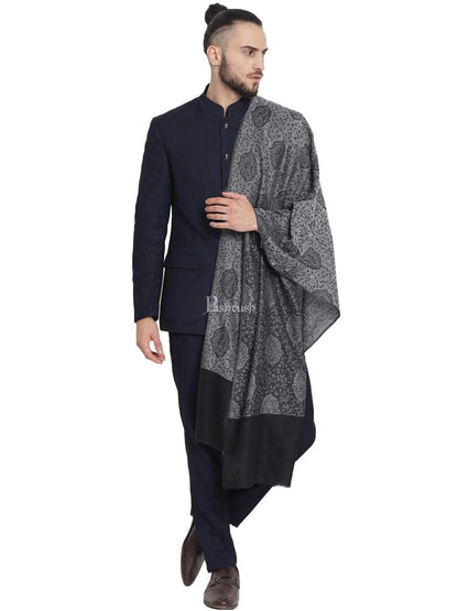 Pashtush India 70x200 Pashtush Mens Reversible Stole, with Paiseley weave