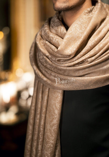 Pashtush India 114x228 Pashtush Mens Shawl, Fine Wool Jacquard Weave, Soft and Light Weight