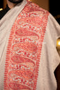 Pashtush India Mens Shawls Gents Shawl Pashtush Mens Shawl, Hand Embroidered Ethnic Weave Palla , Soft Fine Wool, Full Size, Beige