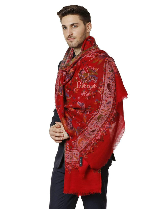 Pashtush India 100x200 Pashtush Mens Shikaardar Stole, Pure Wool, With Woolmark Certificate