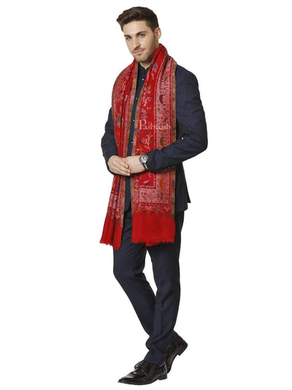 Pashtush India 100x200 Pashtush Mens Shikaardar Stole, Pure Wool, With Woolmark Certificate