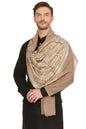 Pashtush India Mens Scarves Stoles and Mufflers Pashtush Mens Silk-Fine Wool Fine Wool, Nalki Embroidery Needlework Stole