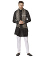 Pashtush India 70x200 PASHTUSH MENS SILK-Wool FINE WOOL, NALKI EMBROIDERY NEEDLEWORK STOLE