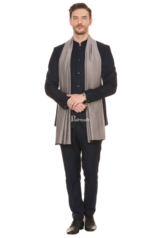 Pashtush India Mens Scarves Stoles and Mufflers Pashtush Mens Soft Bamboo Reversible Stole, Grey