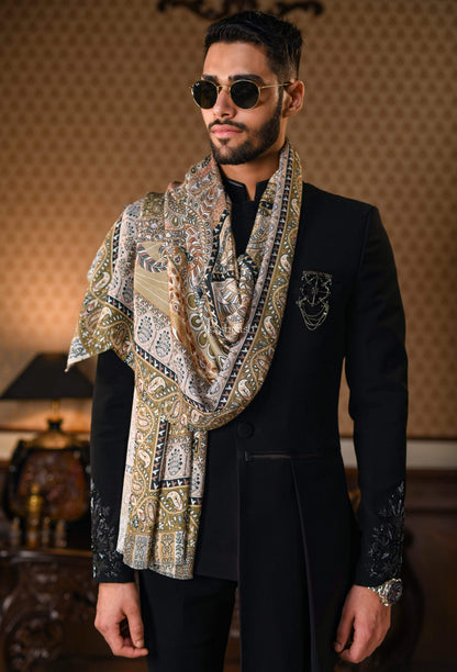 Pashtush India 70x200 Pashtush Mens Soft Bamboo Scarf, Stoles, Wraps (soft Bamboo) - Paisley Garden