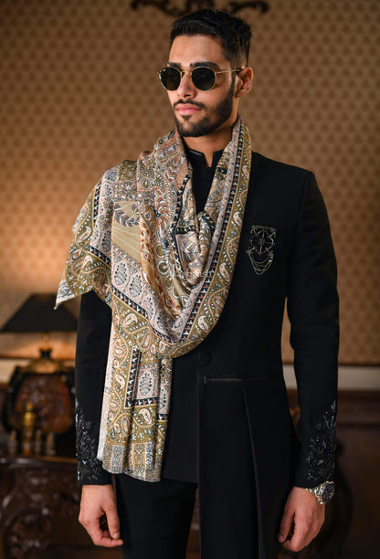 Pashtush India 70x200 Pashtush Mens Soft Bamboo Scarf, Stoles, Wraps (soft Bamboo) - Paisley Garden
