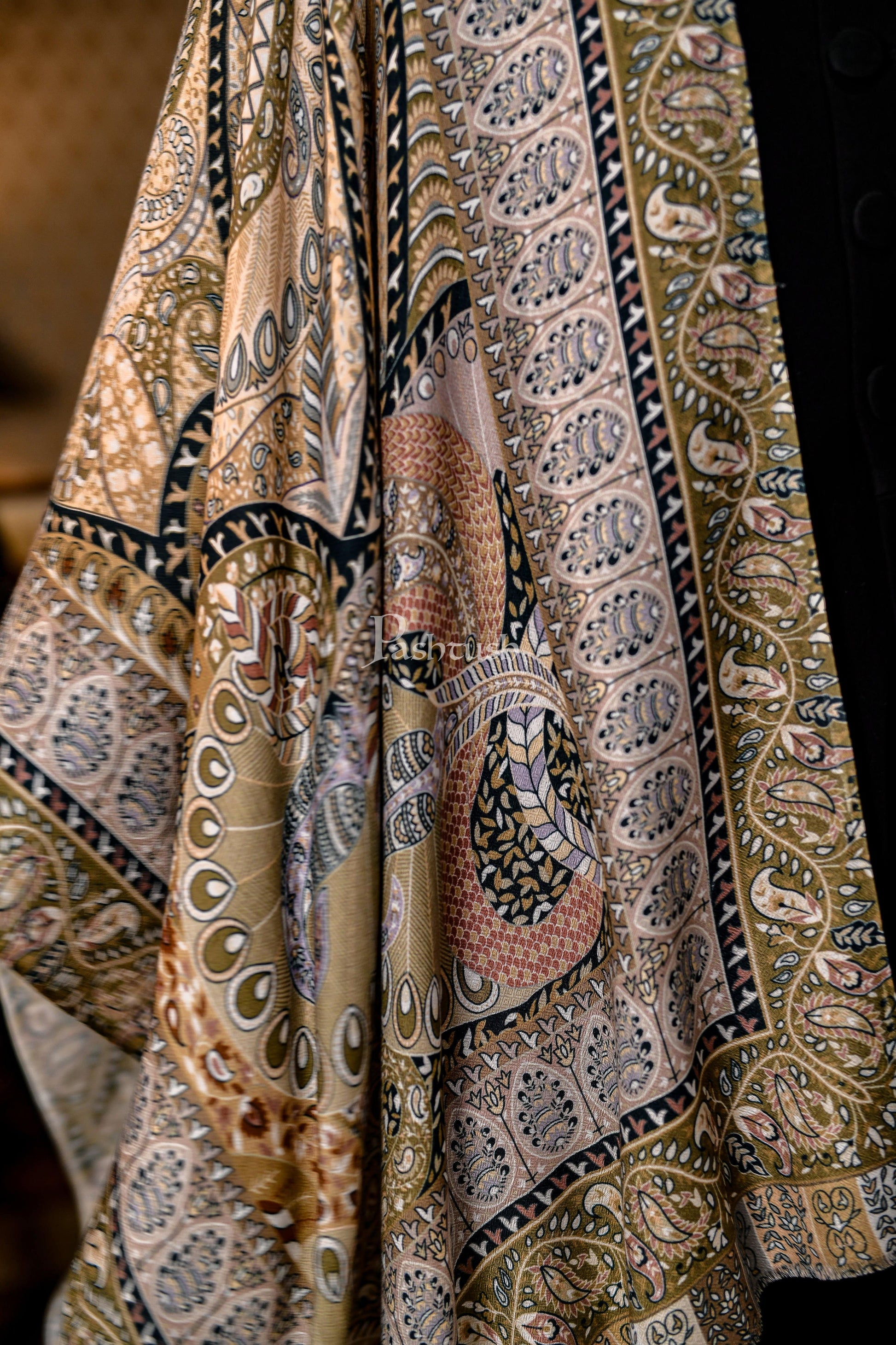 Pashtush India 70x200 Pashtush Mens Soft Bamboo Scarf, Stoles, Wraps (soft Bamboo) - Paisley Garden