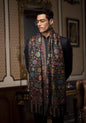 Pashtush India 70x200 Pashtush Mens Soft Wool, Kaani Weave Stole, Gulaab-dar, Black