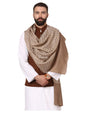 Pashtush India Mens Scarves Stoles and Mufflers Pashtush Mens Stole, Checkered Design, Extra-Soft Cashmere Feel, Taupe