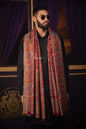 Pashtush India Mens Scarves Stoles and Mufflers Pashtush Mens Stole, Fine Wool, Ethnic Weave, Pailseys, Maroon