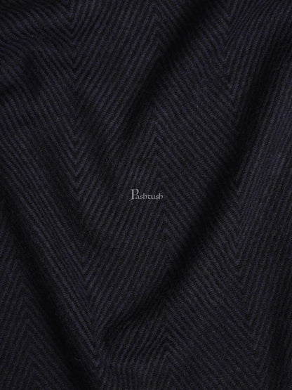 Pashtush India 100x200 Pashtush Mens Stole, Fine wool with paisley jacquard weave, Rich Black