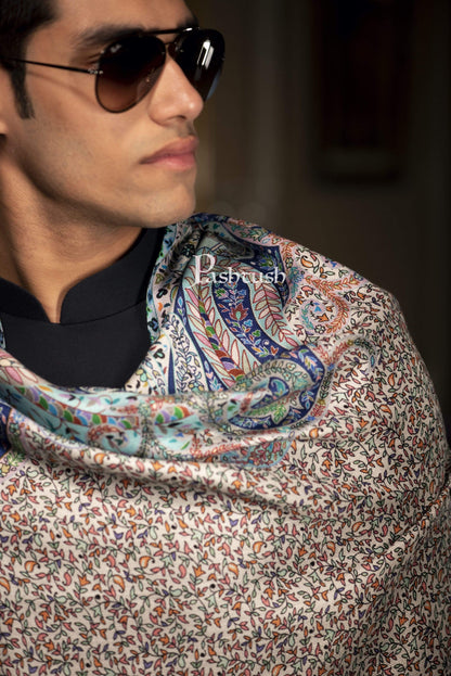 Pashtush India 70x200 Pashtush Mens Stole, Kalamkari Printed Ethnic Scarf