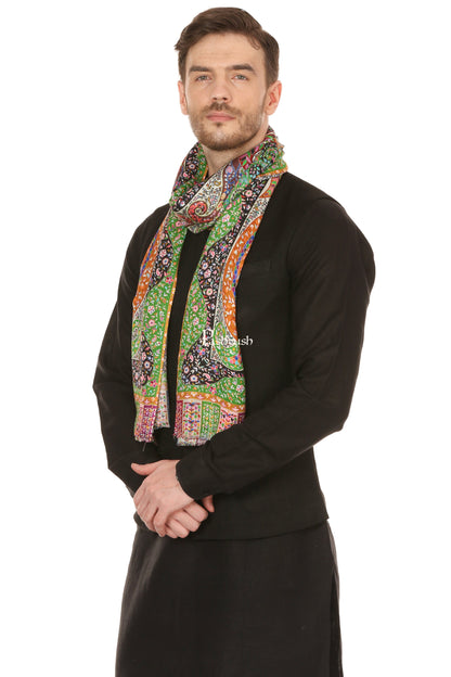 Pashtush India Mens Scarves Stoles and Mufflers Pashtush Mens Stole, Kalamkari Printed Ethnic Scarf