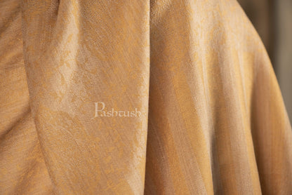 Pashtush India 100x200 Pashtush Mens Stole Scarf, Extra Soft Wool - Medallion Mustard