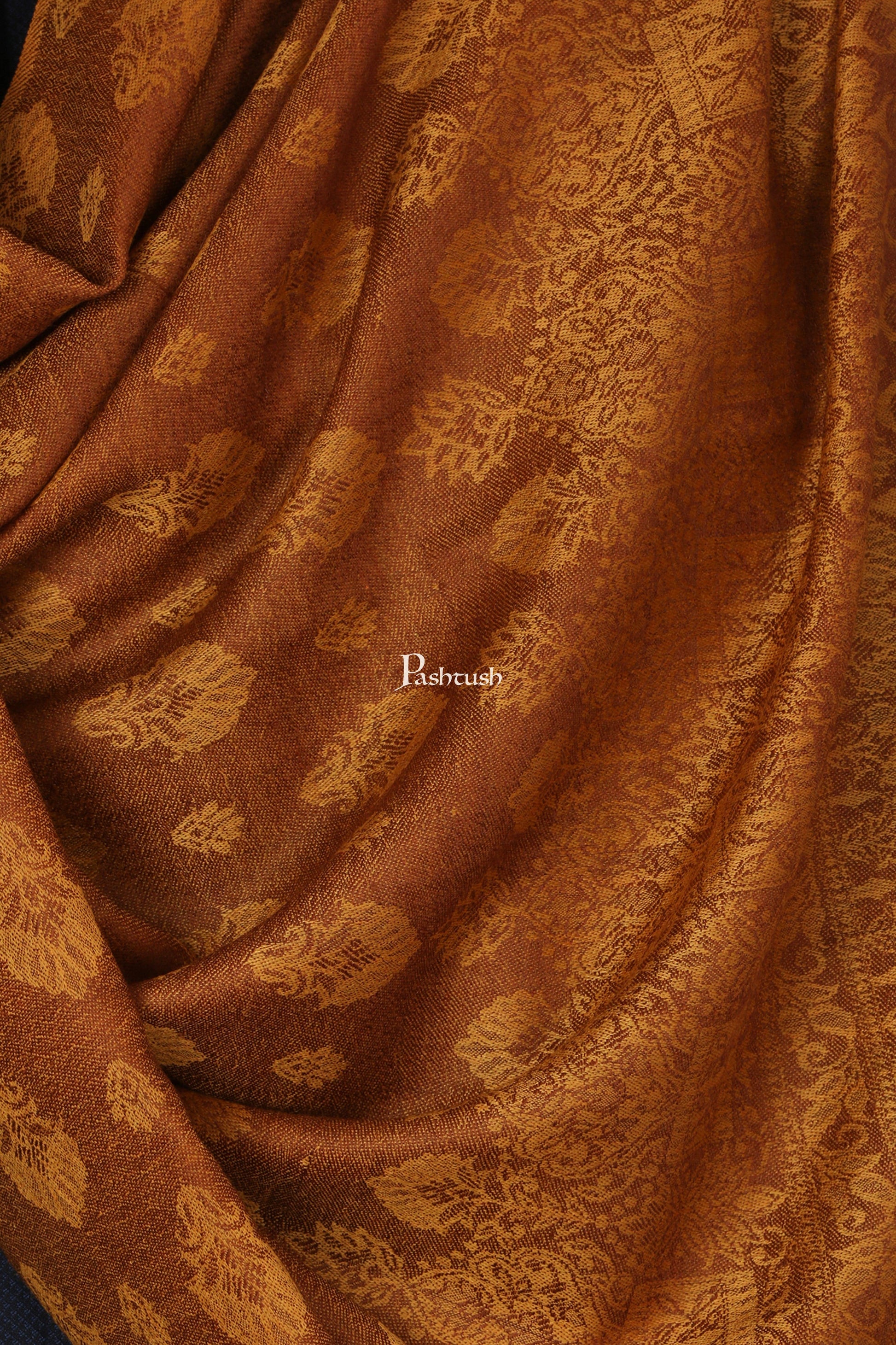 Pashtush India Mens Scarves Stoles and Mufflers Pashtush Mens Stole Scarf, Extra Soft Wool - Rusty Amber