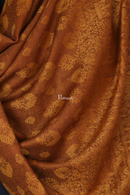 Pashtush India Mens Scarves Stoles and Mufflers Pashtush Mens Stole Scarf, Extra Soft Wool - Rusty Amber