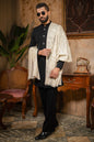 Pashtush India Mens Scarves Stoles and Mufflers Pashtush Mens Stole, Silk Wool with Intricate Kashmiri Embroidery, Tone on Tone, Ivory