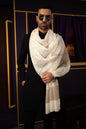 Pashtush India Mens Scarves Stoles and Mufflers Pashtush Mens Stole, Twilight Collection, Extra Fine Wool, Ivory