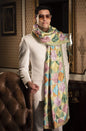 Pashtush India 114x228 Pashtush Mens Stole with Multicoloured Embroidery, Phulkari