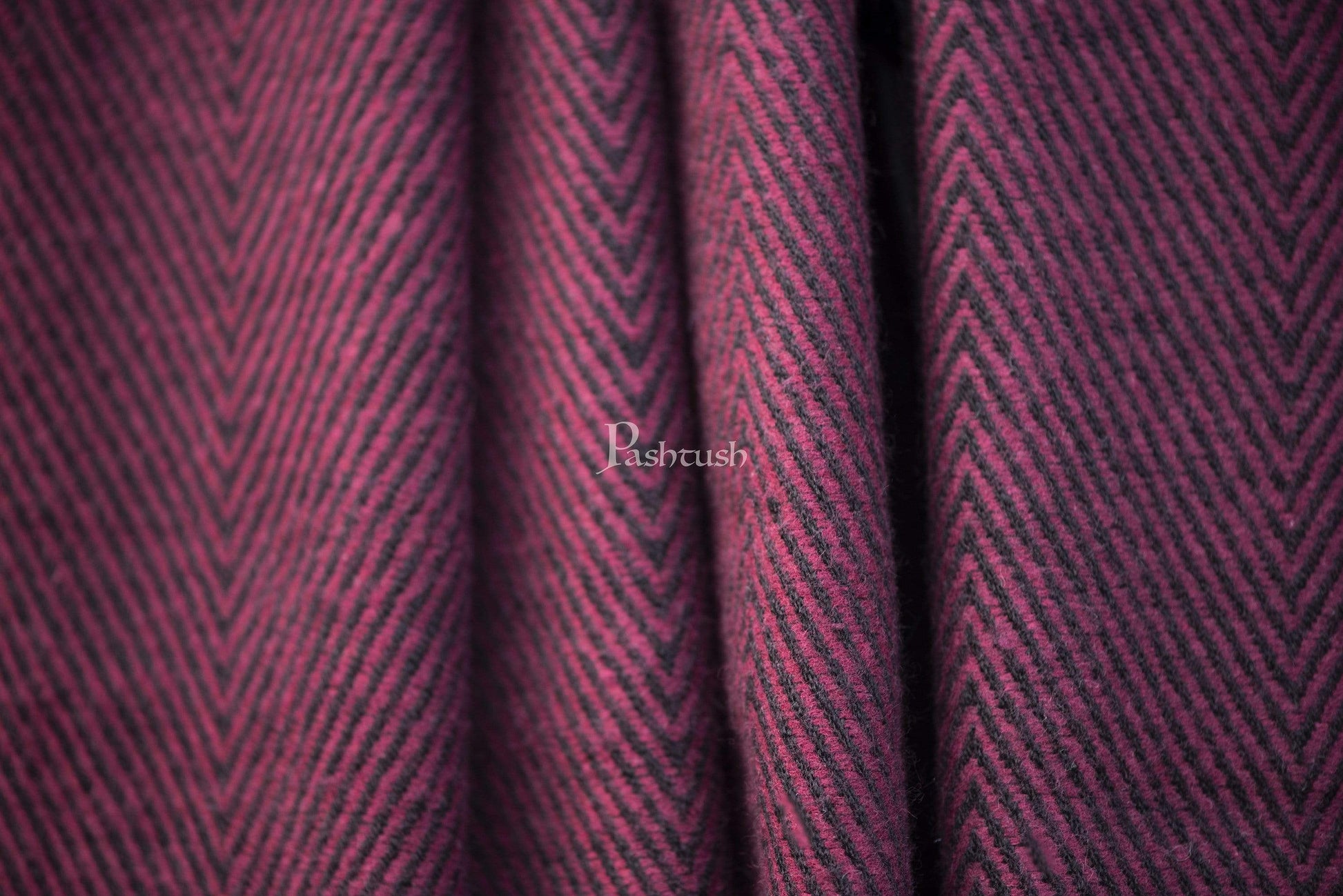 Pashtush India 100x200 Pashtush Mens Thick and Warm Woollen Scarf, Blowout Burgundy