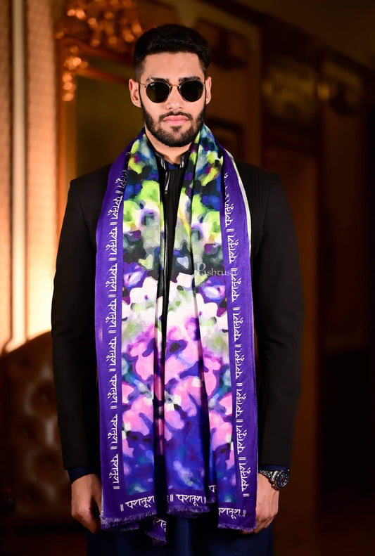 Pashtush India 70x200 Pashtush Mens Tie and Dye Extra Fine and soft Bamboo Stole Monogram