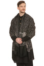 Pashtush India Mens Scarves Stoles and Mufflers Pashtush Mens Tone On Tone Embroidery Stole - Black